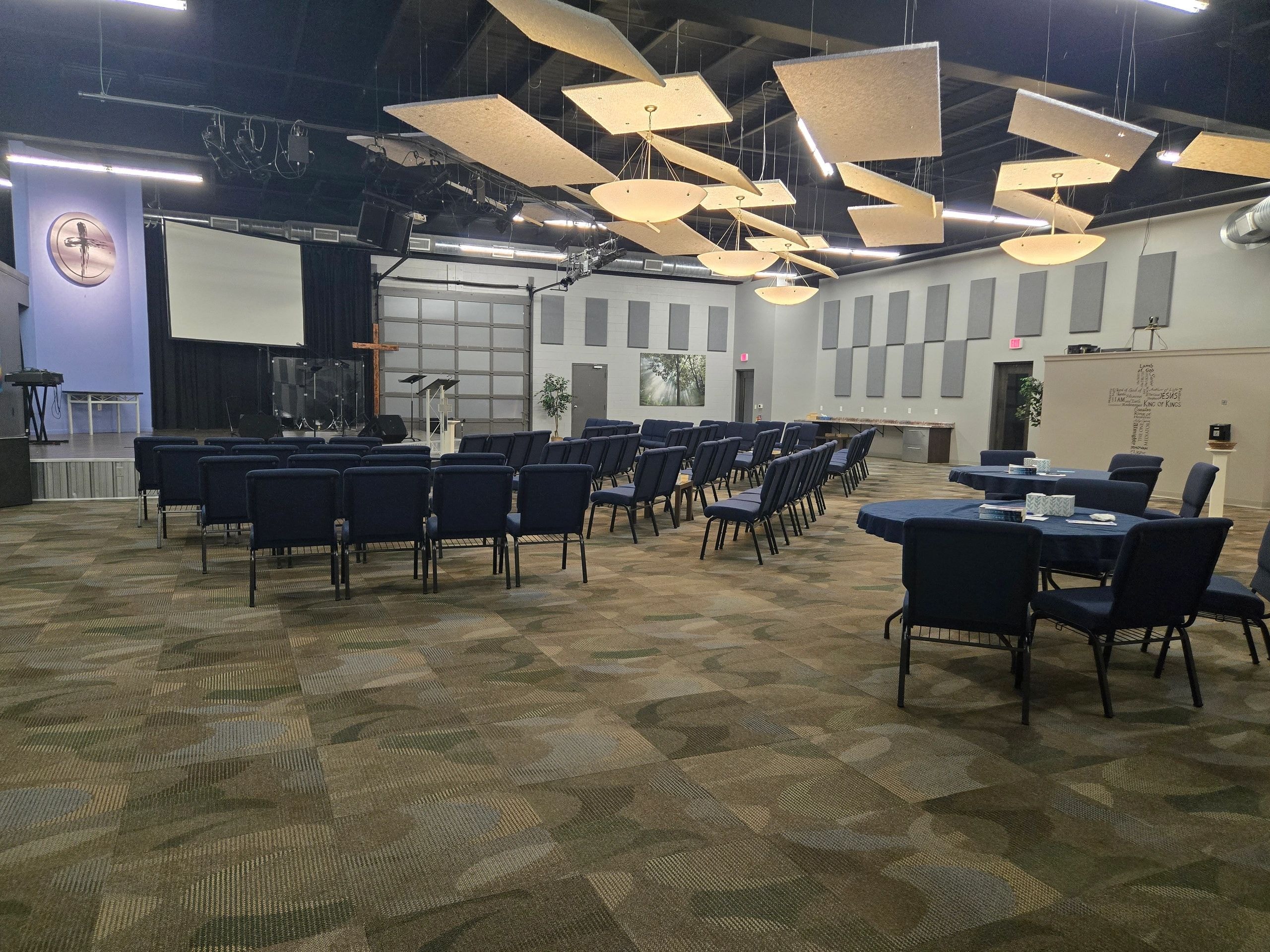 Modern worship hall interior
